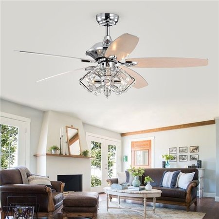 WAREHOUSE OF TIFFANY Warehouse of Tiffany CFL-8453REMO-CH 52 in. Magee Indoor Remote Controlled Ceiling Fan with Light Kit; Chrome CFL-8453REMO/CH